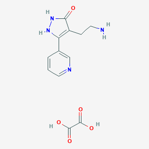 molecular formula C12H14N4O5 B111286 4-(2-aminoethyl)-5-pyridin-3-yl-1,2-dihydro-3H-pyrazol-3-one oxalate CAS No. 1177324-25-2