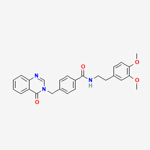 molecular formula C26H25N3O4 B11128606 N-(3,4-dimethoxyphenethyl)-4-{[4-oxo-3(4H)-quinazolinyl]methyl}benzamide 