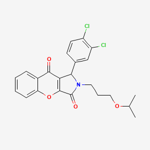molecular formula C23H21Cl2NO4 B11128698 1-(3,4-Dichlorophenyl)-2-[3-(propan-2-yloxy)propyl]-1,2-dihydrochromeno[2,3-c]pyrrole-3,9-dione 