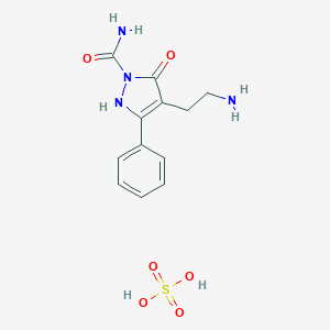 molecular formula C12H16N4O6S B111287 4-(2-aminoethyl)-5-oxo-3-phenyl-2,5-dihydro-1H-pyrazole-1-carboxamide sulphate CAS No. 1177324-62-7