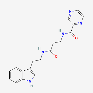 molecular formula C18H19N5O2 B11128836 N-(3-{[2-(1H-indol-3-yl)ethyl]amino}-3-oxopropyl)-2-pyrazinecarboxamide 