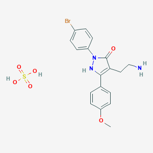 molecular formula C18H20BrN3O6S B111289 4-(2-aminoethyl)-2-(4-bromophenyl)-5-(4-methoxyphenyl)-1,2-dihydro-3H-pyrazol-3-one sulphate CAS No. 1177332-03-4