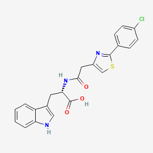molecular formula C22H18ClN3O3S B11129038 N-{[2-(4-chlorophenyl)-1,3-thiazol-4-yl]acetyl}-L-tryptophan 