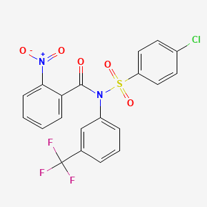 molecular formula C20H12ClF3N2O5S B11129087 N-[(4-chlorophenyl)sulfonyl]-2-nitro-N-[3-(trifluoromethyl)phenyl]benzamide 