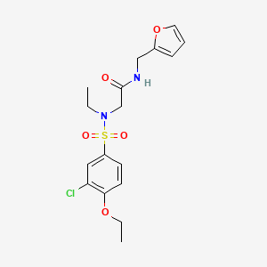 molecular formula C17H21ClN2O5S B11129171 N~2~-[(3-chloro-4-ethoxyphenyl)sulfonyl]-N~2~-ethyl-N-(furan-2-ylmethyl)glycinamide 