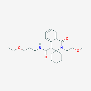 molecular formula C23H34N2O4 B11129206 N-(3-ethoxypropyl)-2'-(2-methoxyethyl)-1'-oxo-1',4'-dihydro-2'H-spiro[cyclohexane-1,3'-isoquinoline]-4'-carboxamide 