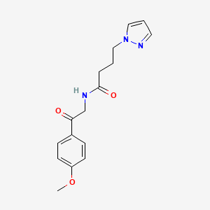 molecular formula C16H19N3O3 B11129257 N-[2-(4-methoxyphenyl)-2-oxoethyl]-4-(1H-pyrazol-1-yl)butanamide 