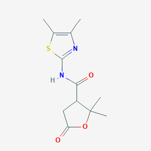 molecular formula C12H16N2O3S B11129465 N-(4,5-dimethyl-1,3-thiazol-2-yl)-2,2-dimethyl-5-oxotetrahydro-3-furancarboxamide 