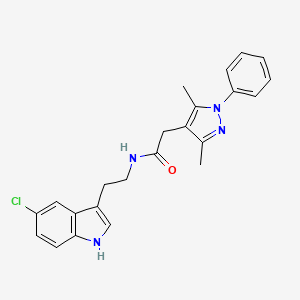 molecular formula C23H23ClN4O B11129495 N-[2-(5-chloro-1H-indol-3-yl)ethyl]-2-(3,5-dimethyl-1-phenyl-1H-pyrazol-4-yl)acetamide 