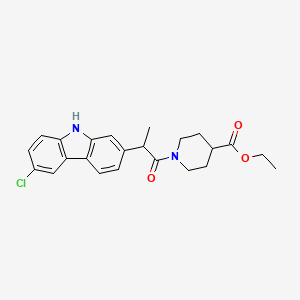 molecular formula C23H25ClN2O3 B11129504 ethyl 1-[2-(6-chloro-9H-carbazol-2-yl)propanoyl]-4-piperidinecarboxylate 