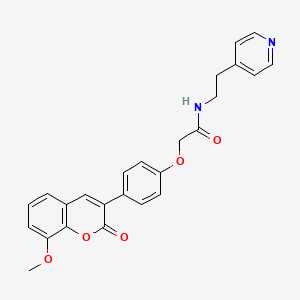 molecular formula C25H22N2O5 B11129689 2-[4-(8-methoxy-2-oxo-2H-chromen-3-yl)phenoxy]-N-[2-(4-pyridyl)ethyl]acetamide 