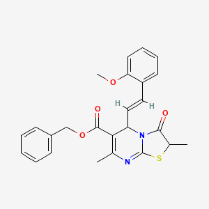 molecular formula C25H24N2O4S B11129956 benzyl 5-[(E)-2-(2-methoxyphenyl)ethenyl]-2,7-dimethyl-3-oxo-2,3-dihydro-5H-[1,3]thiazolo[3,2-a]pyrimidine-6-carboxylate 