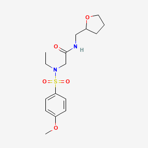 molecular formula C16H24N2O5S B11129965 N~2~-ethyl-N~2~-[(4-methoxyphenyl)sulfonyl]-N-(tetrahydrofuran-2-ylmethyl)glycinamide 