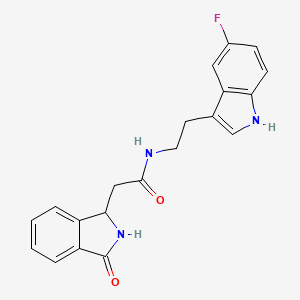 molecular formula C20H18FN3O2 B11130100 N-[2-(5-fluoro-1H-indol-3-yl)ethyl]-2-(3-oxo-2,3-dihydro-1H-isoindol-1-yl)acetamide 