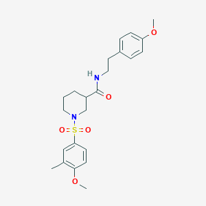 molecular formula C23H30N2O5S B11130145 1-[(4-methoxy-3-methylphenyl)sulfonyl]-N-[2-(4-methoxyphenyl)ethyl]piperidine-3-carboxamide 