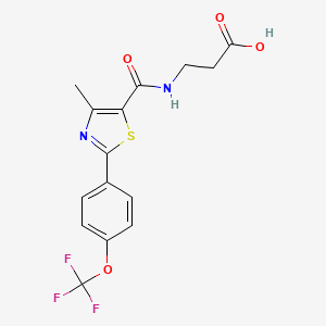 molecular formula C15H13F3N2O4S B11130186 N-({4-methyl-2-[4-(trifluoromethoxy)phenyl]-1,3-thiazol-5-yl}carbonyl)-beta-alanine 