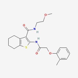 molecular formula C21H26N2O4S B11130217 N-(2-methoxyethyl)-2-[2-(2-methylphenoxy)acetamido]-4,5,6,7-tetrahydro-1-benzothiophene-3-carboxamide 