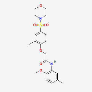 molecular formula C21H26N2O6S B11130221 N-(2-Methoxy-5-methylphenyl)-2-[2-methyl-4-(morpholine-4-sulfonyl)phenoxy]acetamide 