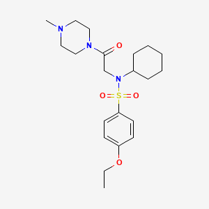 molecular formula C21H33N3O4S B11130235 N-cyclohexyl-4-ethoxy-N-[2-(4-methylpiperazin-1-yl)-2-oxoethyl]benzenesulfonamide 