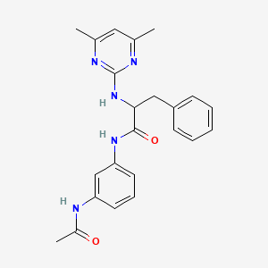 molecular formula C23H25N5O2 B11130285 N-[3-(acetylamino)phenyl]-Nalpha-(4,6-dimethylpyrimidin-2-yl)phenylalaninamide 