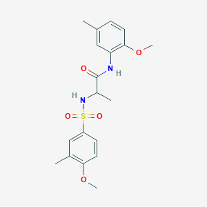 molecular formula C19H24N2O5S B11130417 N-(2-methoxy-5-methylphenyl)-N~2~-[(4-methoxy-3-methylphenyl)sulfonyl]alaninamide 
