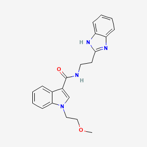 molecular formula C21H22N4O2 B11130431 N-[2-(1H-1,3-benzimidazol-2-yl)ethyl]-1-(2-methoxyethyl)-1H-indole-3-carboxamide 