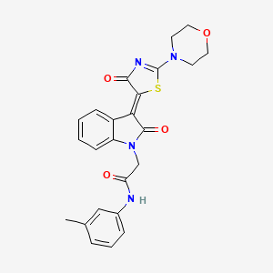 molecular formula C24H22N4O4S B11130461 N-(3-methylphenyl)-2-{(3Z)-3-[2-(morpholin-4-yl)-4-oxo-1,3-thiazol-5(4H)-ylidene]-2-oxo-2,3-dihydro-1H-indol-1-yl}acetamide 