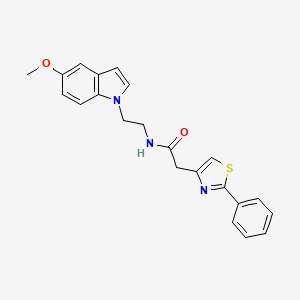 molecular formula C22H21N3O2S B11130468 N-[2-(5-methoxy-1H-indol-1-yl)ethyl]-2-(2-phenyl-1,3-thiazol-4-yl)acetamide 