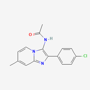 molecular formula C16H14ClN3O B11130512 N-[2-(4-chlorophenyl)-7-methylimidazo[1,2-a]pyridin-3-yl]acetamide 