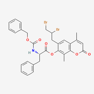 molecular formula C31H29Br2NO6 B11130552 6-(2,3-dibromopropyl)-4,8-dimethyl-2-oxo-2H-chromen-7-yl N-[(benzyloxy)carbonyl]-L-phenylalaninate 