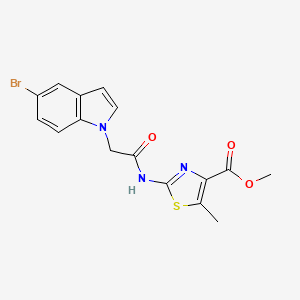 molecular formula C16H14BrN3O3S B11130553 methyl 2-{[(5-bromo-1H-indol-1-yl)acetyl]amino}-5-methyl-1,3-thiazole-4-carboxylate 
