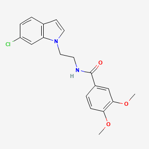 molecular formula C19H19ClN2O3 B11130564 N-[2-(6-chloro-1H-indol-1-yl)ethyl]-3,4-dimethoxybenzamide 