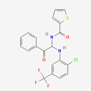 molecular formula C20H14ClF3N2O2S B11130592 N-(1-{[2-chloro-5-(trifluoromethyl)phenyl]amino}-2-oxo-2-phenylethyl)thiophene-2-carboxamide 