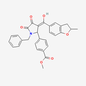 molecular formula C29H25NO6 B11130614 methyl 4-{1-benzyl-4-hydroxy-3-[(2-methyl-2,3-dihydro-1-benzofuran-5-yl)carbonyl]-5-oxo-2,5-dihydro-1H-pyrrol-2-yl}benzoate 