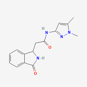 molecular formula C15H16N4O2 B11130739 N-(1,5-dimethyl-1H-pyrazol-3-yl)-2-(3-oxo-2,3-dihydro-1H-isoindol-1-yl)acetamide 