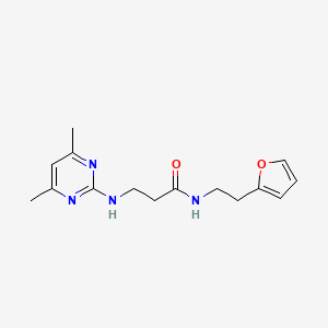 molecular formula C15H20N4O2 B11130826 3-[(4,6-dimethyl-2-pyrimidinyl)amino]-N-[2-(2-furyl)ethyl]propanamide 
