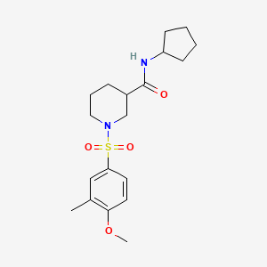 molecular formula C19H28N2O4S B11130949 N-cyclopentyl-1-[(4-methoxy-3-methylphenyl)sulfonyl]piperidine-3-carboxamide 