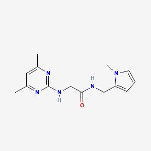 molecular formula C14H19N5O B11131013 2-[(4,6-dimethyl-2-pyrimidinyl)amino]-N-[(1-methyl-1H-pyrrol-2-yl)methyl]acetamide 