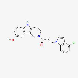 molecular formula C23H22ClN3O2 B11131146 3-(4-chloro-1H-indol-1-yl)-1-(8-methoxy-1,3,4,5-tetrahydro-2H-pyrido[4,3-b]indol-2-yl)-1-propanone 