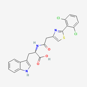 molecular formula C22H17Cl2N3O3S B11131158 N-{[2-(2,6-dichlorophenyl)-1,3-thiazol-4-yl]acetyl}-L-tryptophan 