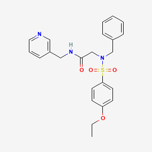 molecular formula C23H25N3O4S B11131163 N~2~-benzyl-N~2~-[(4-ethoxyphenyl)sulfonyl]-N-(pyridin-3-ylmethyl)glycinamide 
