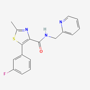 molecular formula C17H14FN3OS B11131165 5-(3-fluorophenyl)-2-methyl-N-(2-pyridylmethyl)-1,3-thiazole-4-carboxamide 