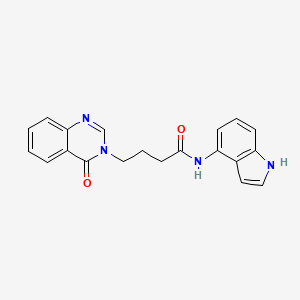 molecular formula C20H18N4O2 B11131169 N-(1H-indol-4-yl)-4-(4-oxoquinazolin-3(4H)-yl)butanamide 