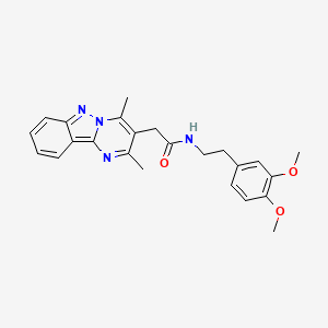molecular formula C24H26N4O3 B11131193 N-(3,4-dimethoxyphenethyl)-2-(2,4-dimethylpyrimido[1,2-b]indazol-3-yl)acetamide 