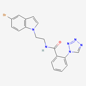 molecular formula C18H15BrN6O B11131330 N-[2-(5-bromo-1H-indol-1-yl)ethyl]-2-(1H-1,2,3,4-tetraazol-1-yl)benzamide 