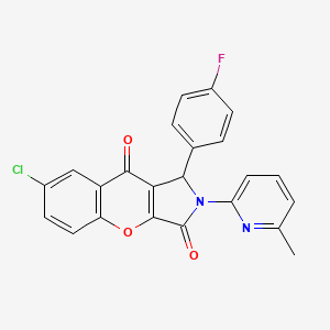 molecular formula C23H14ClFN2O3 B11131350 7-Chloro-1-(4-fluorophenyl)-2-(6-methylpyridin-2-yl)-1,2-dihydrochromeno[2,3-c]pyrrole-3,9-dione 