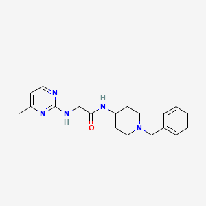 molecular formula C20H27N5O B11131352 N-(1-benzyl-4-piperidyl)-2-[(4,6-dimethyl-2-pyrimidinyl)amino]acetamide 