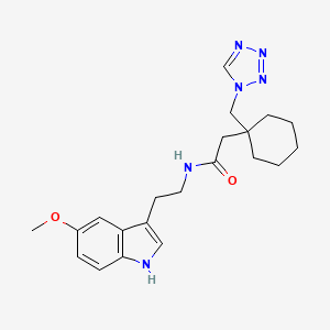 molecular formula C21H28N6O2 B11131366 N-[2-(5-methoxy-1H-indol-3-yl)ethyl]-2-[1-(1H-1,2,3,4-tetraazol-1-ylmethyl)cyclohexyl]acetamide 