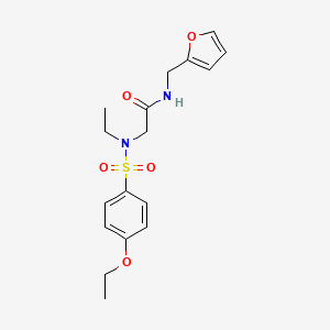 molecular formula C17H22N2O5S B11131372 N~2~-[(4-ethoxyphenyl)sulfonyl]-N~2~-ethyl-N-(furan-2-ylmethyl)glycinamide 