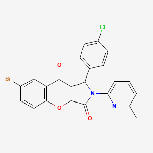 molecular formula C23H14BrClN2O3 B11131379 7-Bromo-1-(4-chlorophenyl)-2-(6-methylpyridin-2-yl)-1,2-dihydrochromeno[2,3-c]pyrrole-3,9-dione 